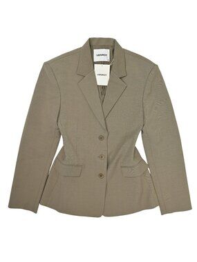 Venroy Scuba Wool Sculpted Blazer in Taupe
